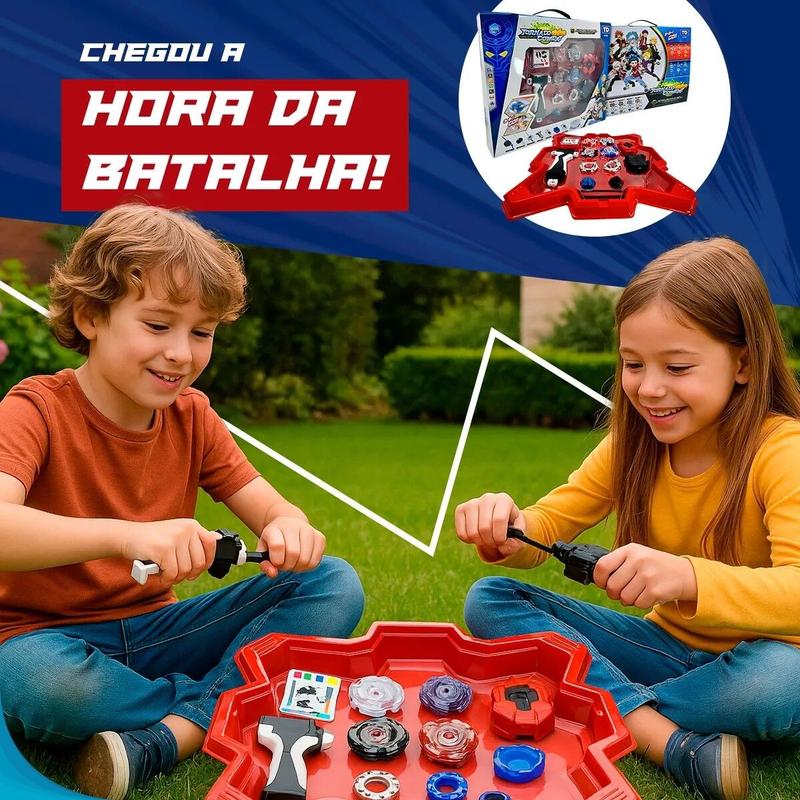 Kit Beyblade com 2 Lançadores - Conjunto Pião de Batalha